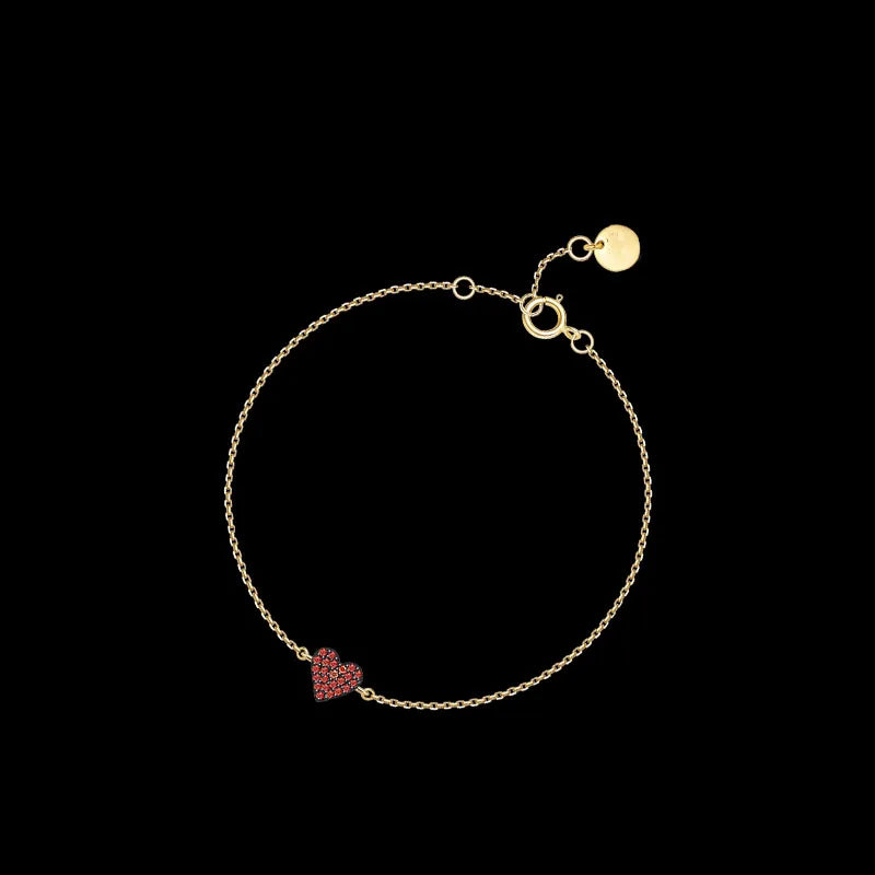 925 Silver Yellow Love Heart Bracelet CZ Women Jewelry