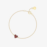 925 Silver Yellow Love Heart Bracelet CZ Women Jewelry