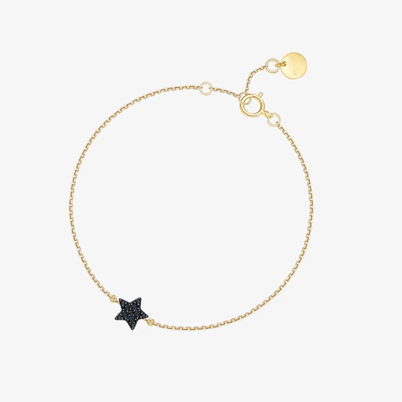 925 Silver Yellow Love Heart Bracelet CZ Women Jewelry