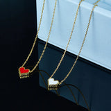 925 Silver Red Love Heart Pendant Necklace Valentine Gift