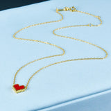 925 Silver Red Love Heart Pendant Necklace Valentine Gift