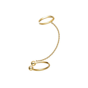 Sterling Silver Sliding Ear Cuff Clip Earring for Women