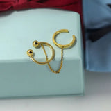 Sterling Silver Sliding Ear Cuff Clip Earring for Women