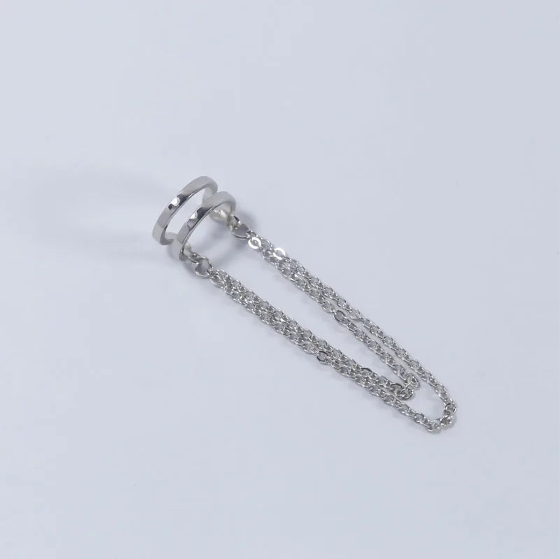 925 Silver Ear Cuff Non Pierced Tassel Clip Earring