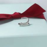 925 Silver Water Drop Ear Cuff Zirconia Clip Earring