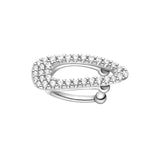 925 Silver Water Drop Ear Cuff Zirconia Clip Earring