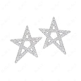 925 Silver CZ Star Stud Earrings for Women