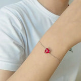 925 Sterling Silver Heart Zricon Bracelet Fine Jewelry Gift