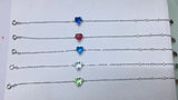 925 Silver Love Heart Zricon Chain Bracelet Women Fine Jewelry