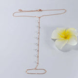 925 Silver Water Drop Crystal Anklet Toe Instep Chain Leg Bracelet
