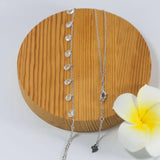 925 Silver Water Drop Crystal Anklet Toe Instep Chain Leg Bracelet
