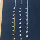 925 Silver Water Drop Crystal Anklet Toe Instep Chain Leg Bracelet