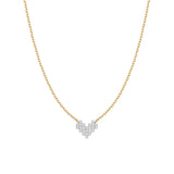 925 Silver Yellow Love Heart Zircon Pendant Necklace Women Gift