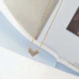 925 Silver Yellow Love Heart Zircon Pendant Necklace Women Gift