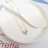 925 Silver Yellow Love Heart Zircon Pendant Necklace Women Gift