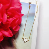 925 Silver Yellow Red Pixel Love Heart Bracelet Women Fine Jewelry