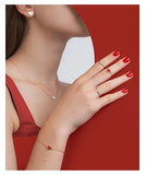 925 Silver Yellow Red Pixel Love Heart Bracelet Women Fine Jewelry