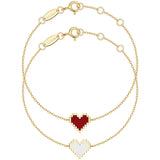 925 Silver Yellow Red Pixel Love Heart Bracelet Women Fine Jewelry