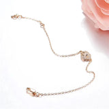 Golden Retriever Puppy Bracelet Rose Plated Zirconia