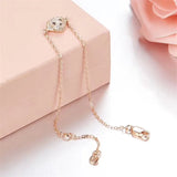 Golden Retriever Puppy Bracelet Rose Plated Zirconia