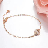 Golden Retriever Puppy Bracelet Rose Plated Zirconia