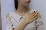 S925 Silver CZ Safety Pin Charm Bracelet Women Jewelry