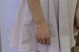 S925 Silver CZ Safety Pin Charm Bracelet Women Jewelry