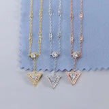 925 Silver Triangle Anklet with Zircon Women Foot Jewelry