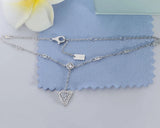 925 Silver Triangle Anklet with Zircon Women Foot Jewelry