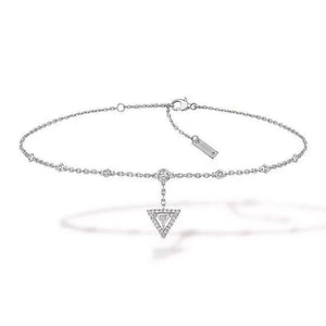 925 Silver Triangle Anklet with Zircon Women Foot Jewelry