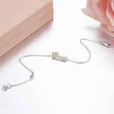 925 Silver Puppy Chain Bracelet CZ Dog Charm for Women