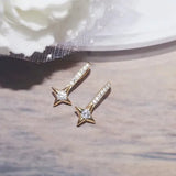 925 Silver Rhombus Earrings with CZ Stones for Women, Girls