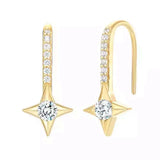 925 Silver Rhombus Earrings with CZ Stones for Women, Girls