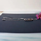 925 Silver Safety Pin Bracelet with Zircon Rose Bead in 3 Colors