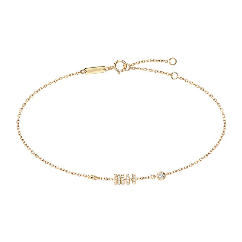 925 Silver CZ Yellow Lucky Eye Anklet - Women's Summer Foot Jewelry