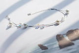 925 Silver Double Row Shell Pearl Bracelet