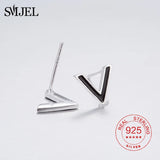 SMJE 925 Sterling Silver V Shape Stud Earrings For Women