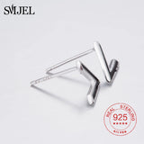 SMJE 925 Sterling Silver V Shape Stud Earrings For Women