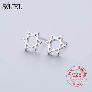 925 Silver Magen Star of David Earrings Judaica Jewelry Birthday Gift