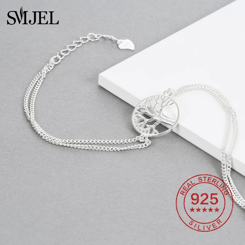 925 Silver Tree of Life Bracelet Vintage Boho Jewelry