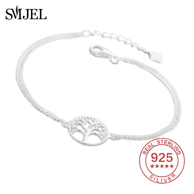 925 Silver Tree of Life Bracelet Vintage Boho Jewelry