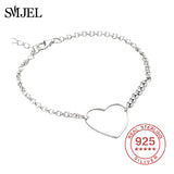 Sterling Silver Hollow Heart Bracelet for Women