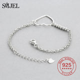 Sterling Silver Hollow Heart Bracelet for Women