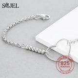 Sterling Silver Hollow Heart Bracelet for Women