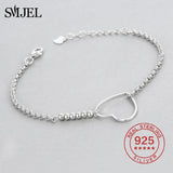Sterling Silver Hollow Heart Bracelet for Women
