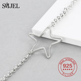 925 Silver Star Sign Bracelet for Women Chain Link Jewelry