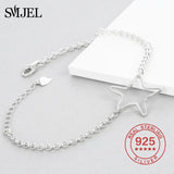 925 Silver Star Sign Bracelet for Women Chain Link Jewelry