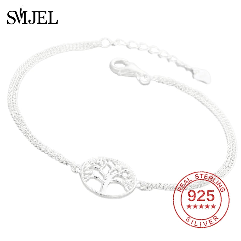 Sterling Silver Tree of Life Bracelet for Women