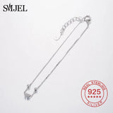 925 Silver Bracelet Tiny Heart Bead Charm Link Chain Bangles & Bracelets