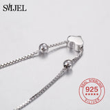 925 Silver Bracelet Tiny Heart Bead Charm Link Chain Bangles & Bracelets